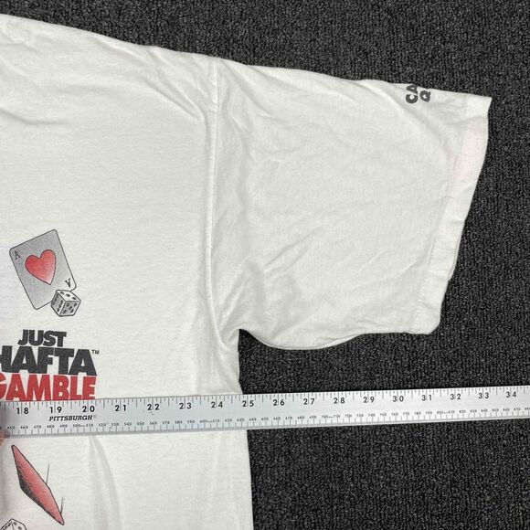 Vintage Just Hafta Gamble T Shirt Single Stitch Short Sleeve White Size 2XL XXL - Picture 4 of 6